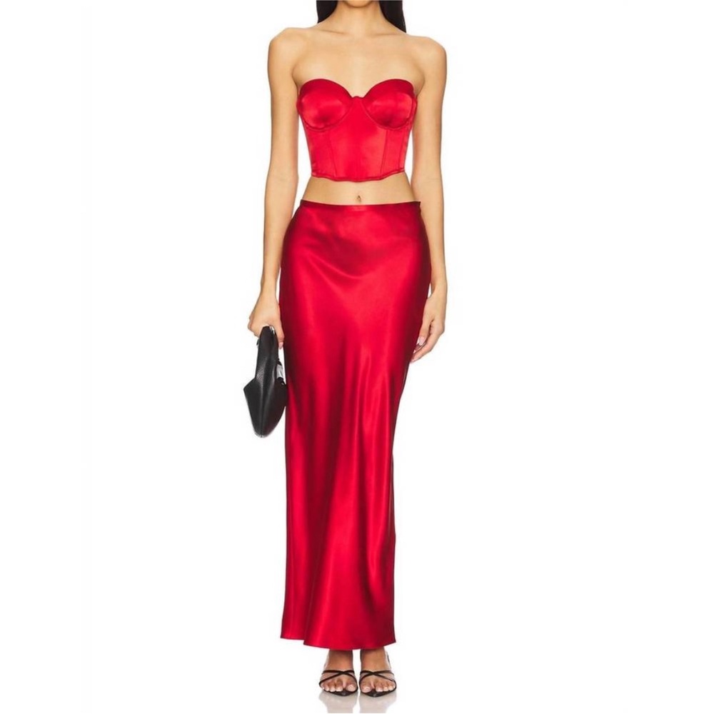 Fleur Du Mal Silk Bias Cutout Skirt NWT